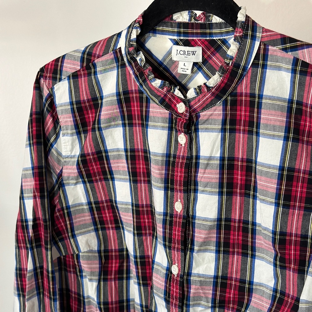 JCREW | Women’s Large Plaid Stewart Casual Work Button Down Top